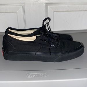 *Like New* All Black Vans Authentic Shoes Low Top Canvas Upper Size Women’s 9